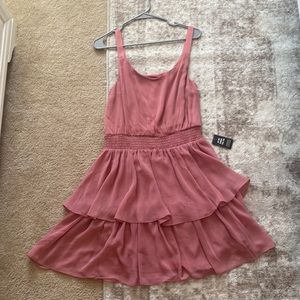 Express pink tiered ruffle dress. Brand new with tags. Never worn.